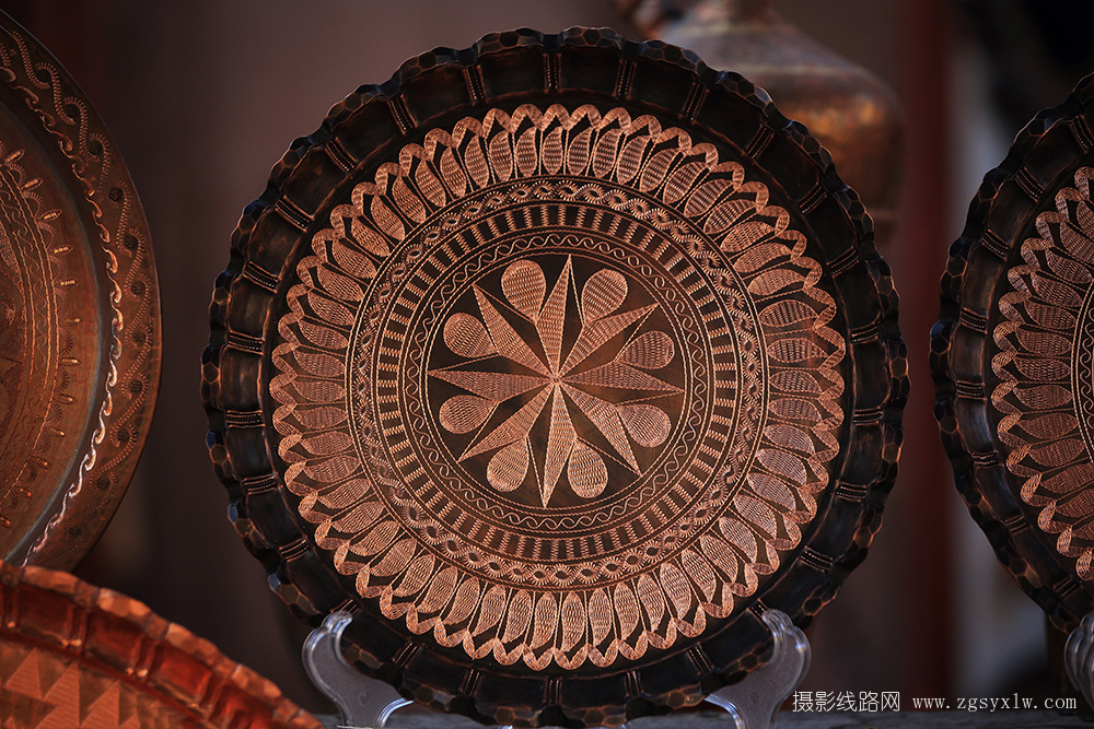 手工雕花铜盘