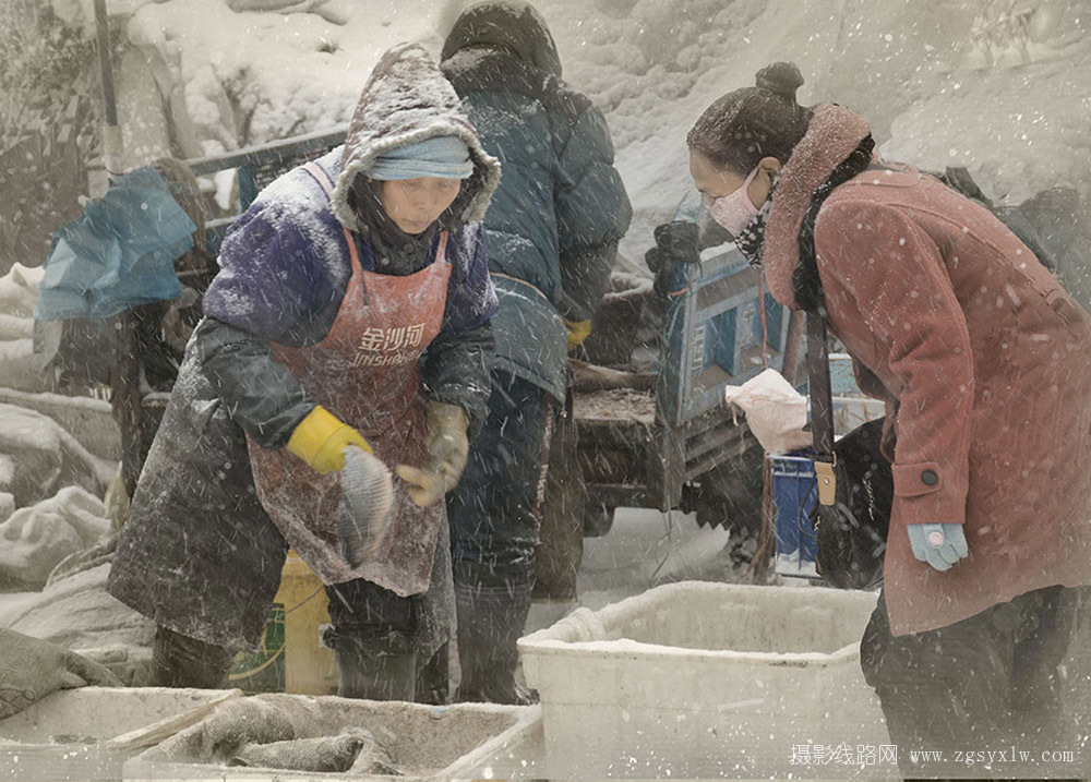 雪中早市
