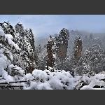 冬雪黄狮石寨