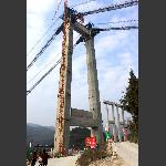 建设中的张花高速澧水特大悬索桥.1