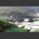 土家吊角楼田园风光
