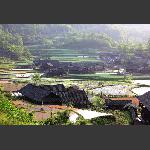 土家吊角楼田园风光
