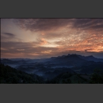 霞染仙山