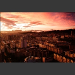 夕阳后的小城