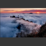 朝霞云海天子山