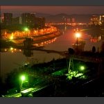 建设工地夜色美