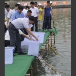 省市领导参加放鱼活动