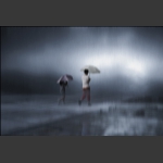 在雨中