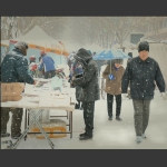 晨雪街头