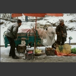 雪中青菜摊