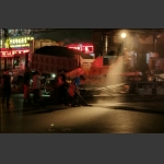 夜间筑路{手机摄}