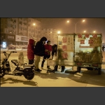 雪中出摊
