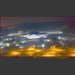 建设中的张家界火车西站夜景