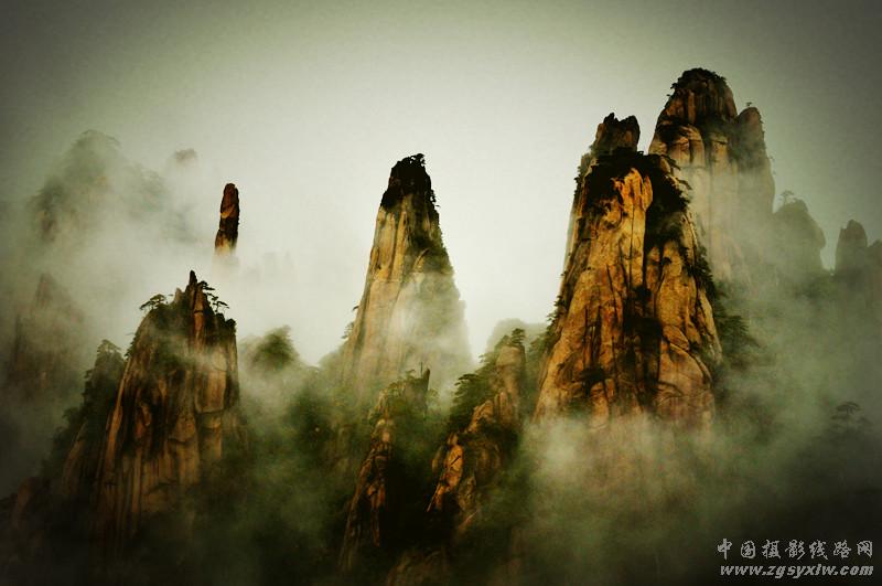 水彩三清山