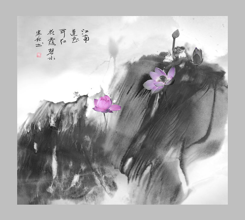 荷花写意