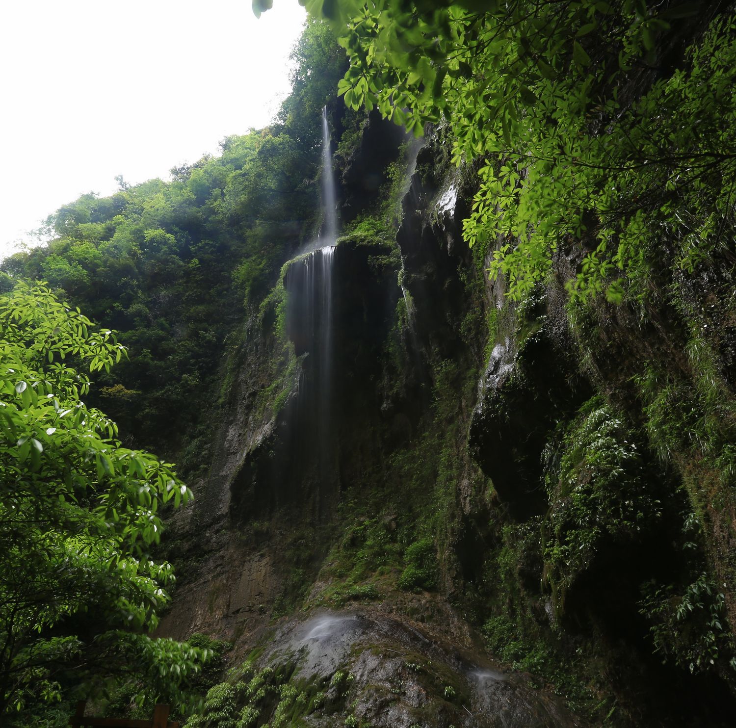 银丝落水挂悬碧.