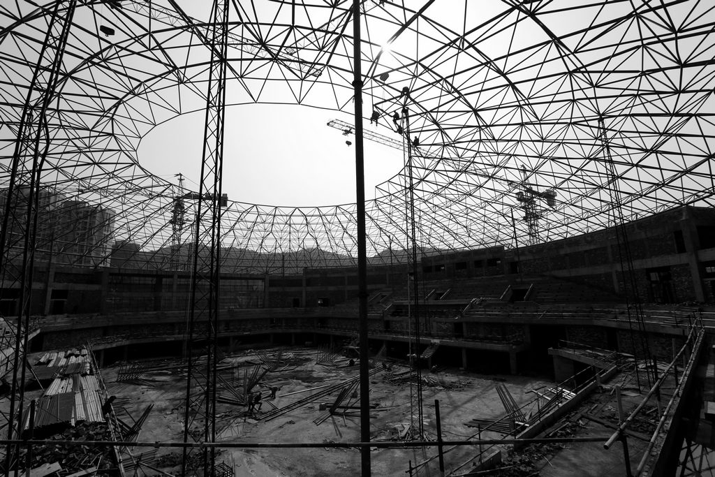 体育馆正在建设中