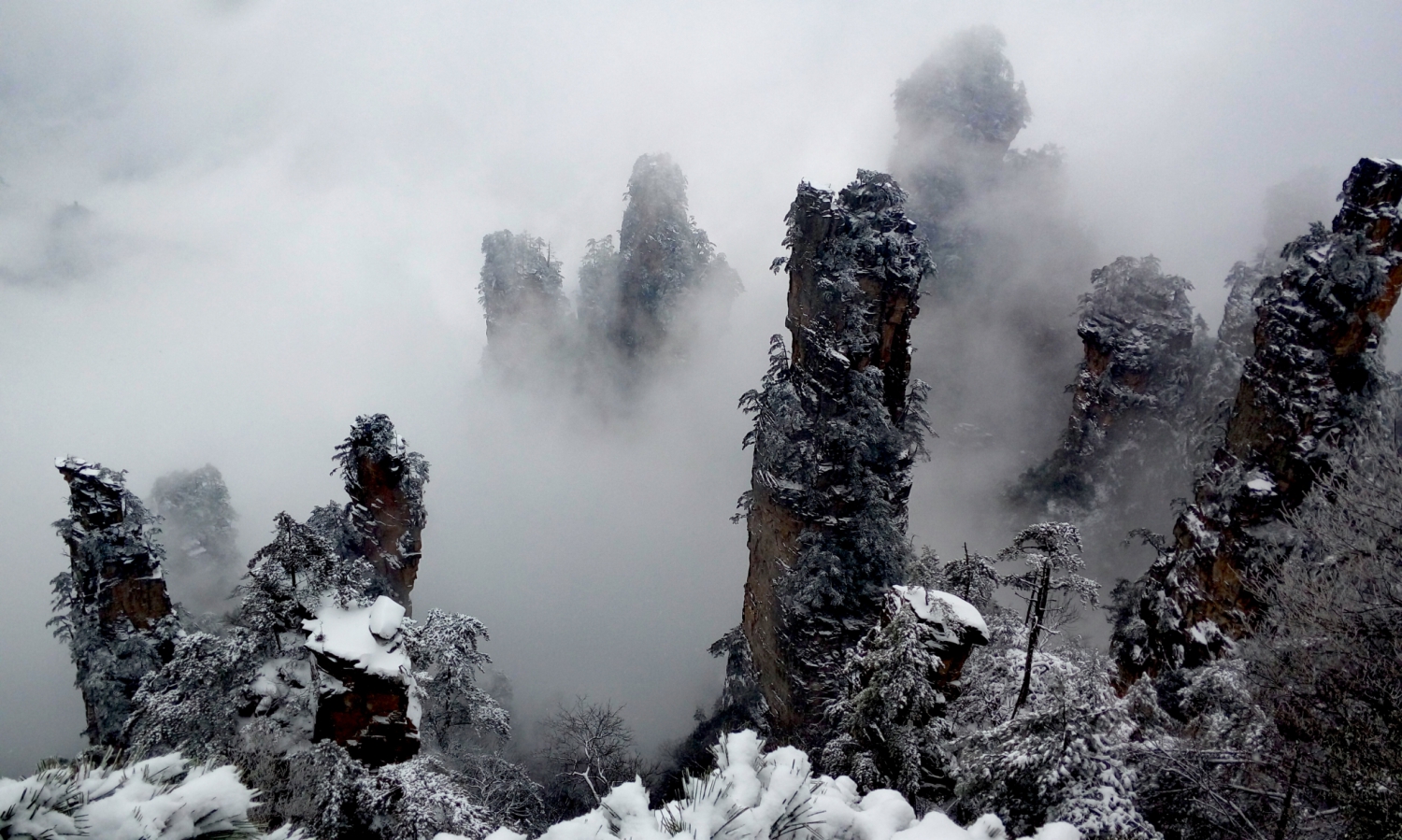 绝美天子山雪景