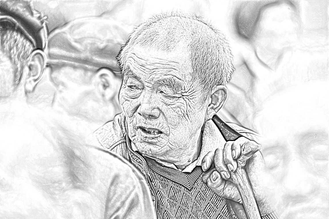 粟山村老人 二