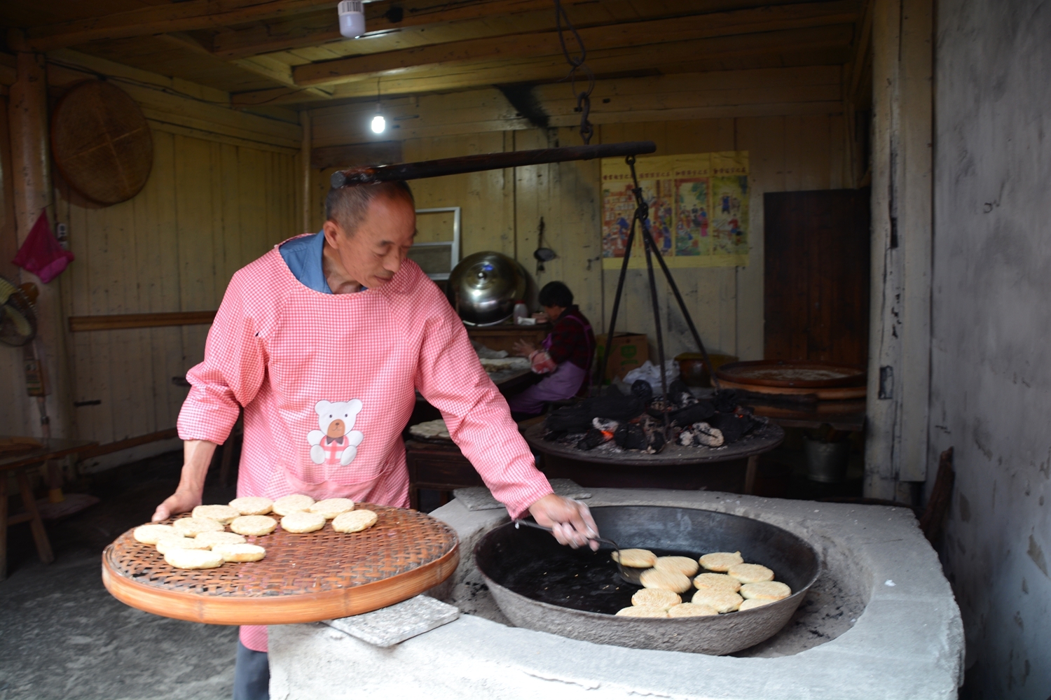 和平古镇手工烤饼