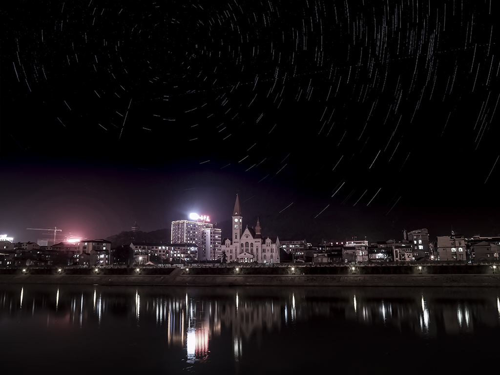 星轨--张家界夜景