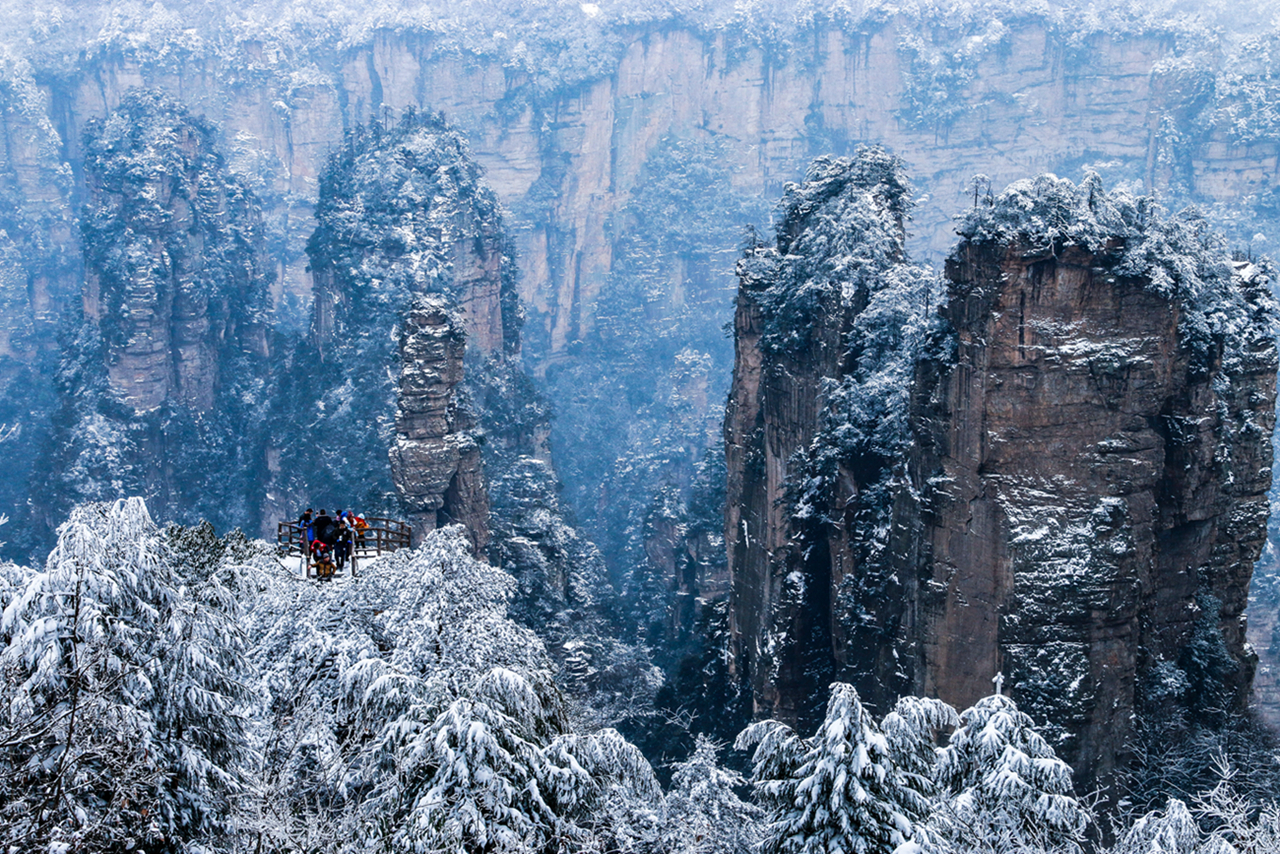观雪景
