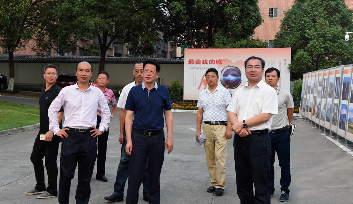 张家界市委书记杨光荣、市委副书记刘革安视察展览