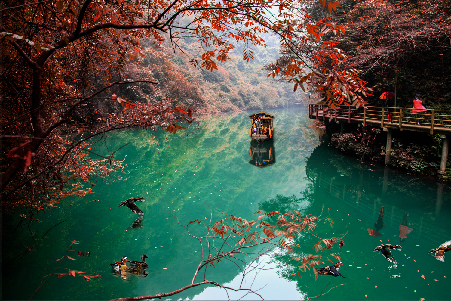 《峡谷秋意》