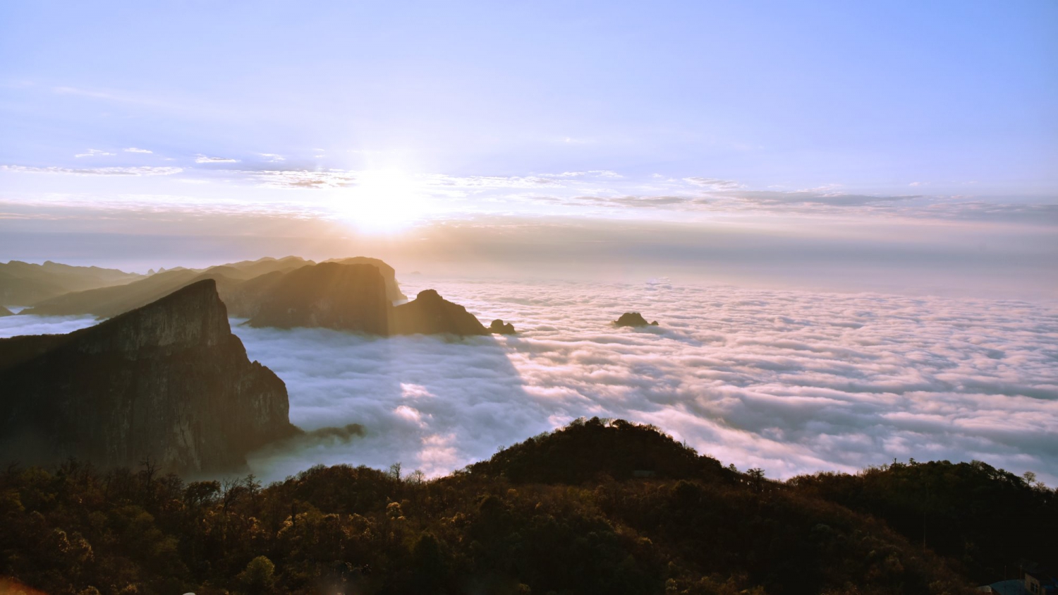 天门山夕阳