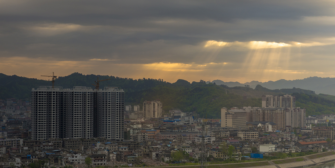 小城霞光