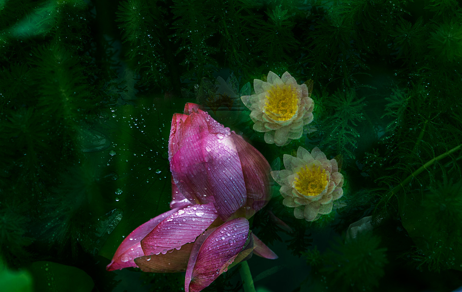 雨中荷
