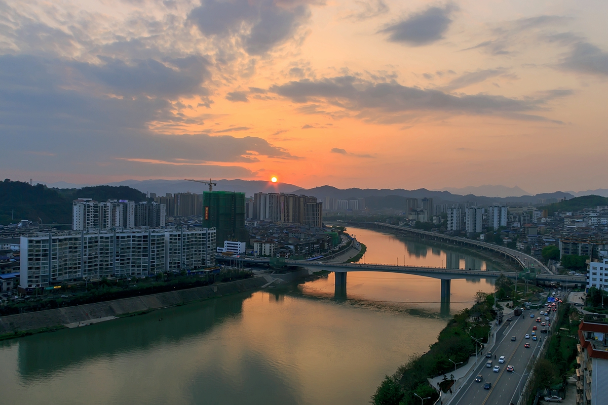 澧水河晚霞
