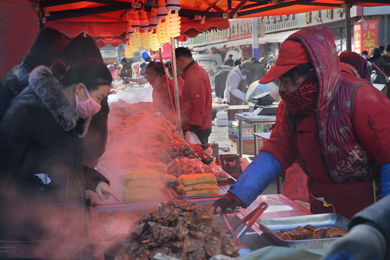 集市熟食摊床