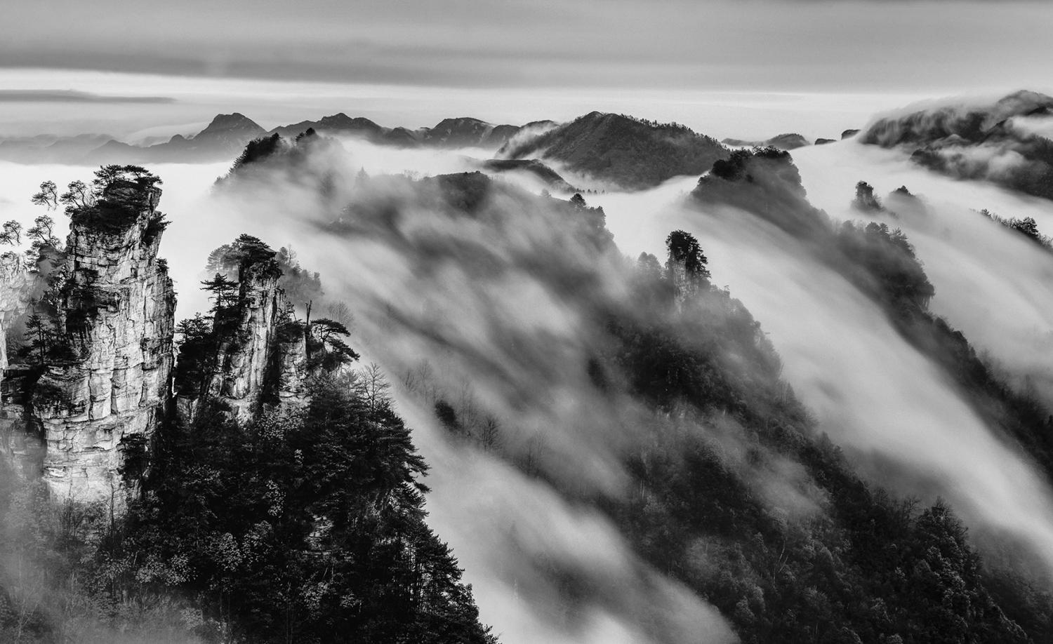张家界天子山索道云瀑