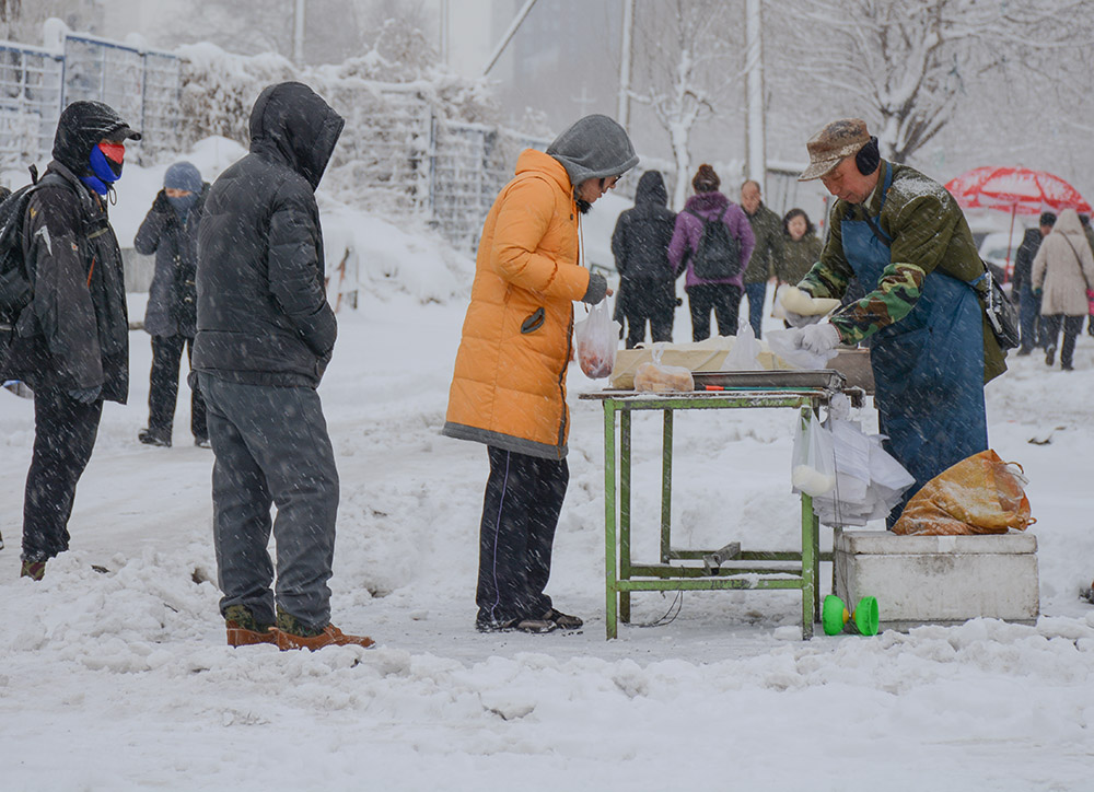 雪后菜市场