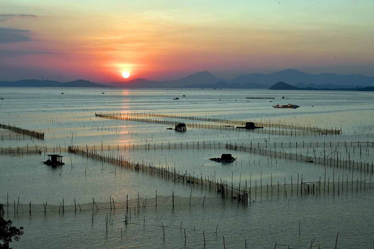 海湾夕照