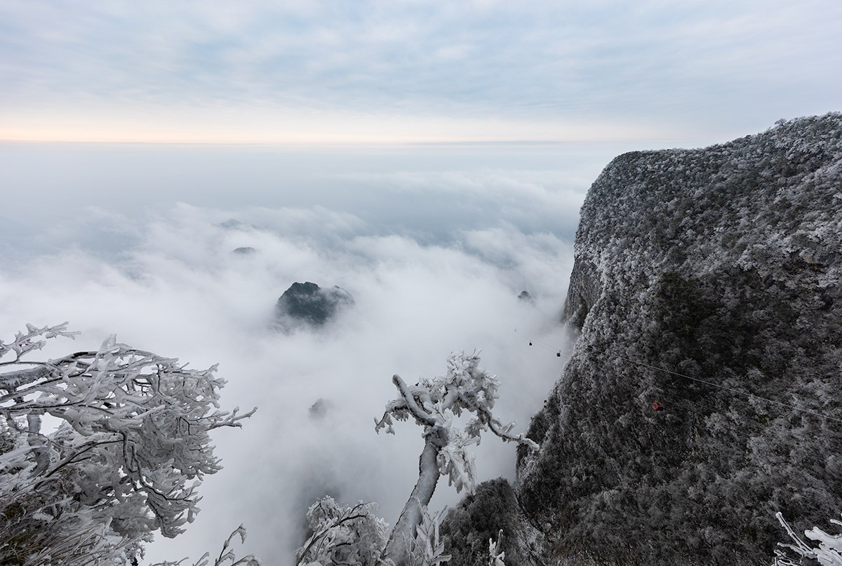 张家界天门山瑞雪