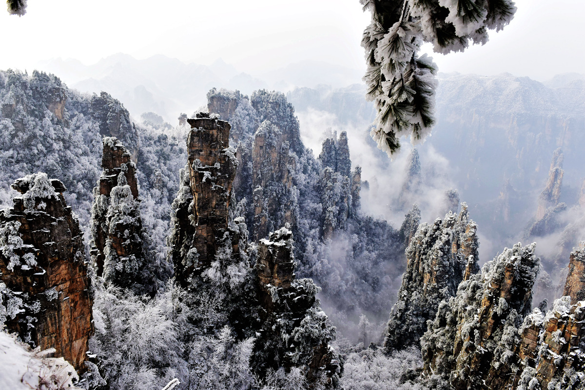 天子山雪景