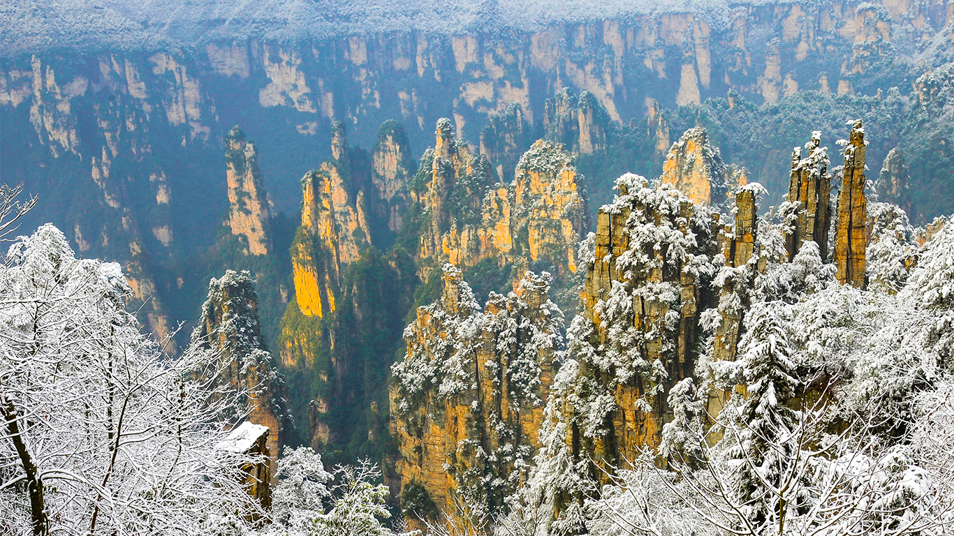 雪后天子山